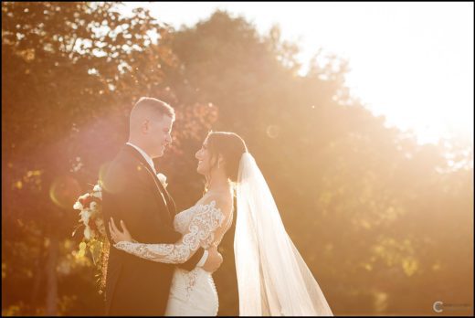 A bride and groom at Turning Stone Casino in Verona, NY. A wedding at Shenendoah Clubhouse at Turning Stone Casino.