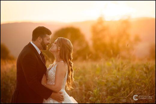 Sunset photos of couple at Longview Farm Wedding in Edmeston, NY