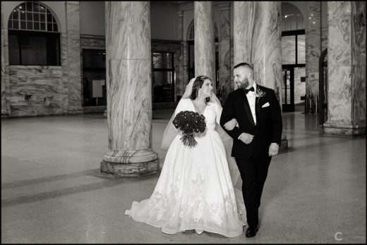 Utica train station wedding photos.