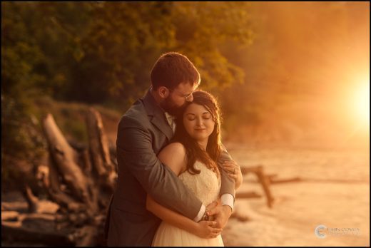 Sunset Wedding Photos on Beach, Chimney Bluffs State Park Wedding Pictures, Wolcott NY