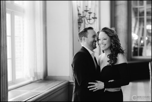 Black and White Engagement Photo in Syracuse, NY