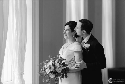 Black and White Photos of Bride and Groom at The Kenmore in Albany, NY