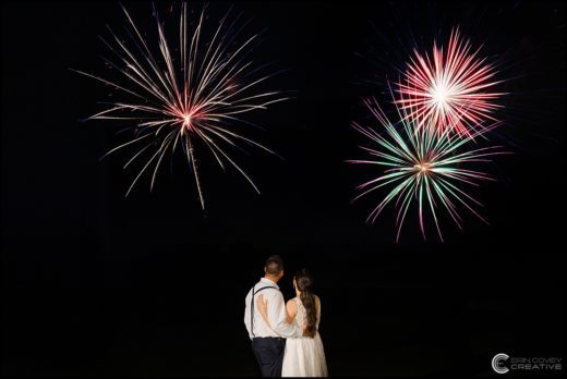 Fireworks at Hayloft on the Arch Wedding: Vernon Center